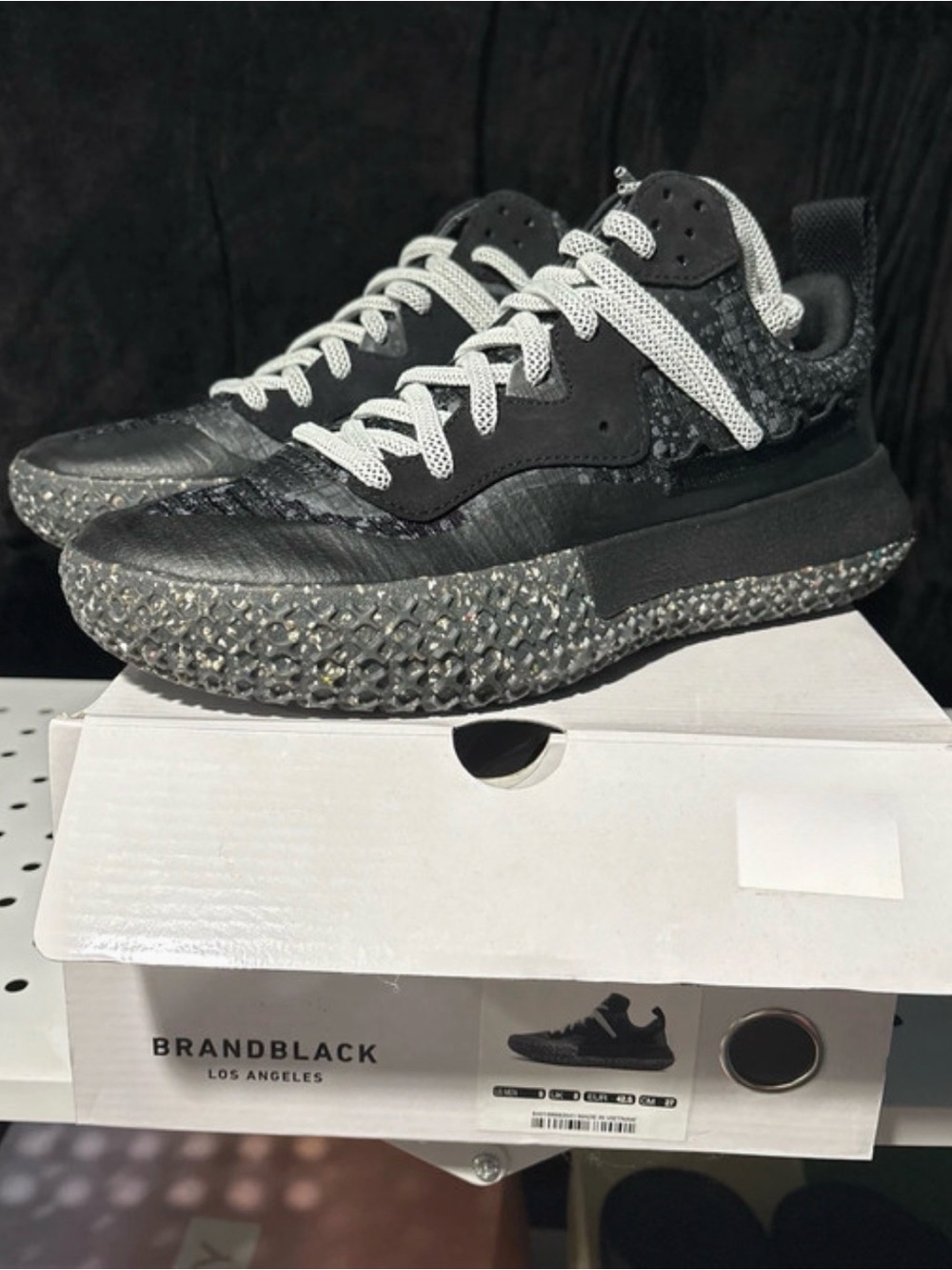 BrandBlack Men’s Black and Gray Textured Running Sneakers